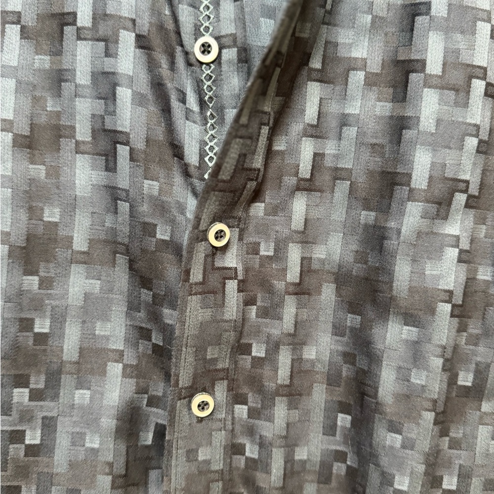 Robert Graham Super Soft Black Patterned Button-D… - image 4